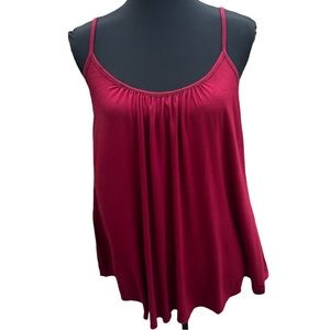 Ladies Red Tank Adjustable Straps Rayon Spandex Medium